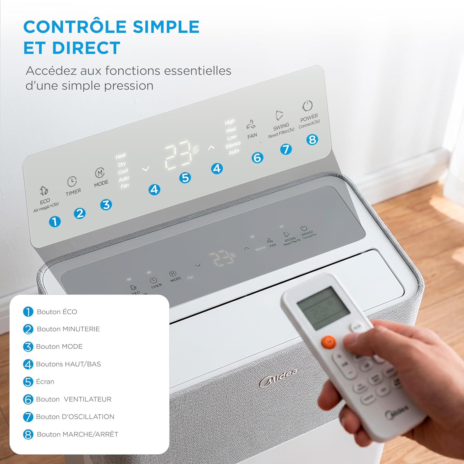 MIDEA Climatiseur PortaSplit Mobile Silencieux 4-in-1| 12000 BTU